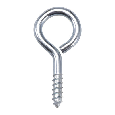 Harfington Small Screw Eye Hooks Self Tapping Screws Carbon Steel Screw-in Hanger Eye-Shape  Hooks 25pcs
