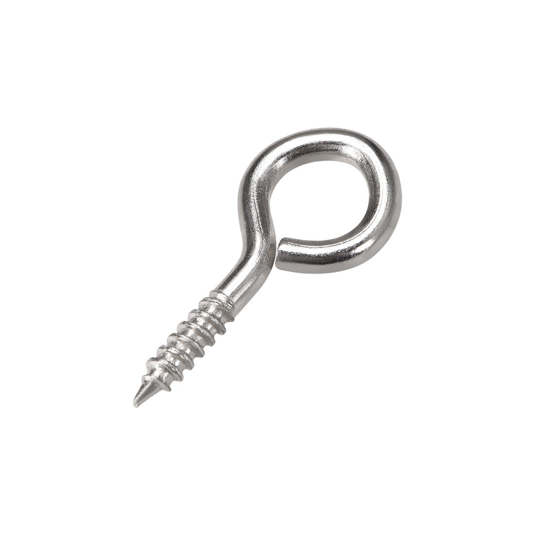Harfington Small Screw Eye Hooks Self Tapping Screws Carbon Steel Screw-in Hanger Eye-Shape  Hooks 25pcs