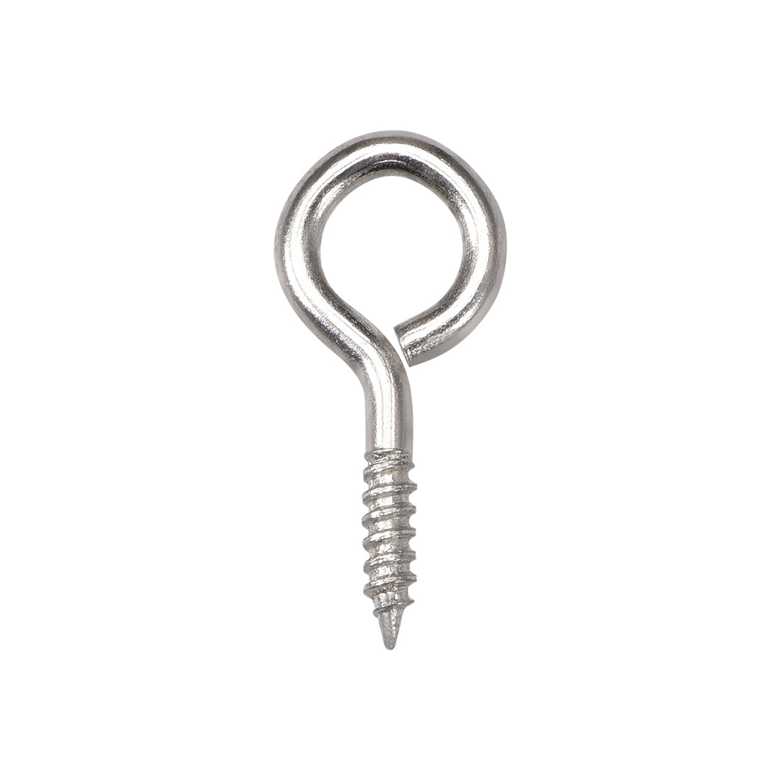 Harfington Small Screw Eye Hooks Self Tapping Screws Carbon Steel Screw-in Hanger Eye-Shape  Hooks 25pcs