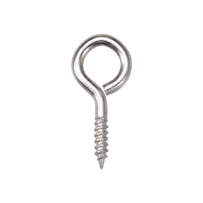 Harfington Small Screw Eye Hooks Self Tapping Screws Carbon Steel Screw-in Hanger Eye-Shape  Hooks 25pcs