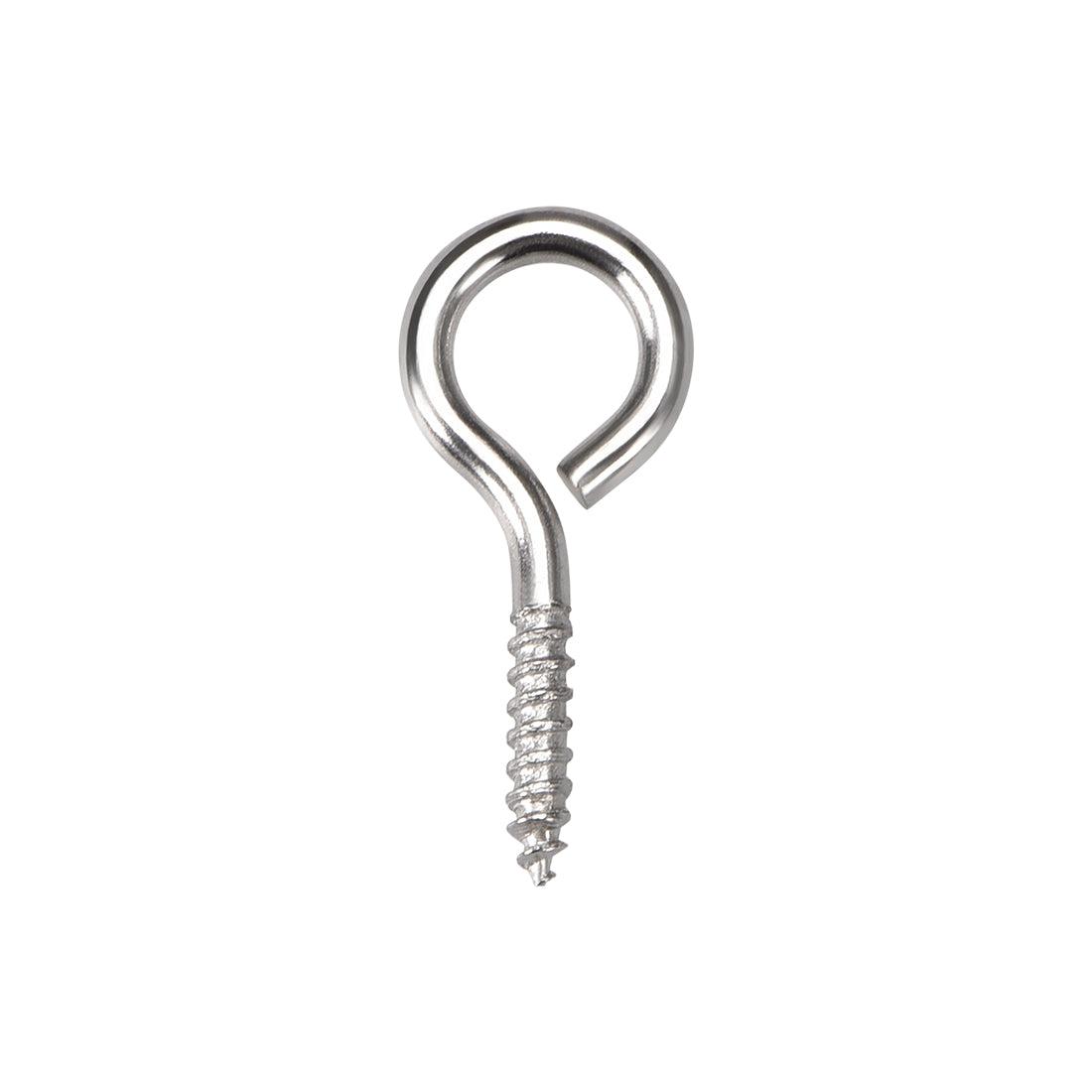 Harfington 0,9" kleine Schrauben-Ösenhaken, selbstschneidende Schrauben, Kohlenstoffstahl, einschraubbarer Aufhänger, Augenform, Ringhaken, Silber, 50 Stück