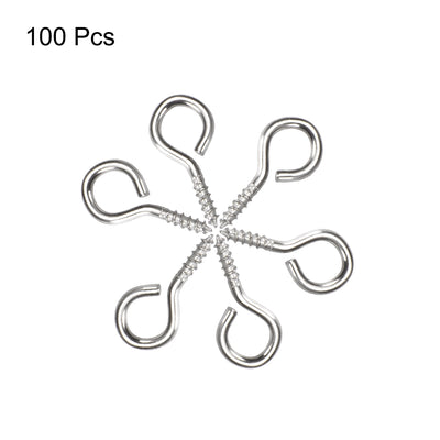 Harfington Screw Eye Hooks Self-Tapping Screws Screw-in Hanger Eye-Shape  Hook 100pcs