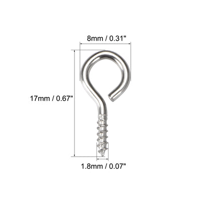 Harfington Screw Eye Hooks Self-Tapping Screws Screw-in Hanger Eye-Shape  Hook 100pcs