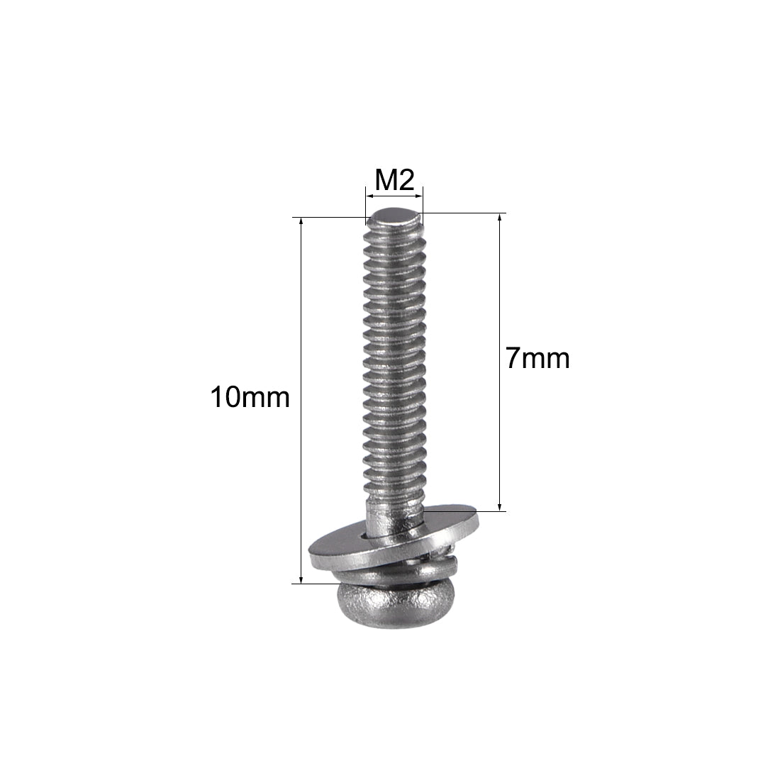 Harfington Stainless Steel Phillips Pan Head Machine Screws Bolts Combine with Spring Washer and Plain Washers 20pcs
