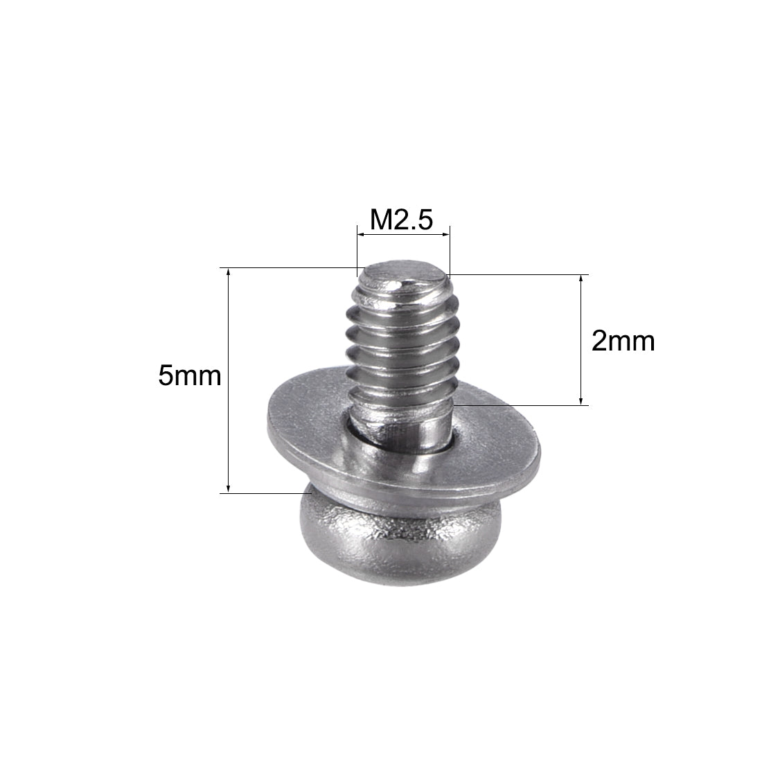 Harfington Stainless Steel Phillips Pan Head Machine Screws Bolts Combine with Spring Washer and Plain Washers 20pcs