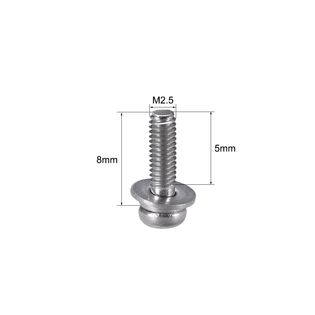 Harfington Stainless Steel Phillips Pan Head Machine Screws Bolts Combine with Spring Washer and Plain Washers 20pcs