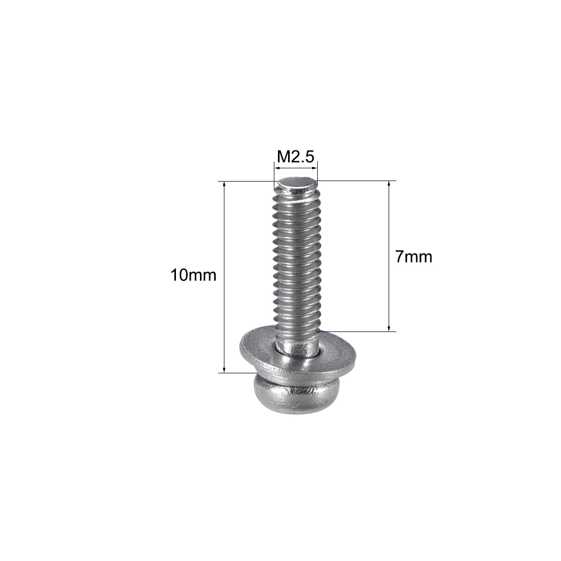 Harfington Stainless Steel Phillips Pan Head Machine Screws Bolts Combine with Spring Washer and Plain Washers 20pcs