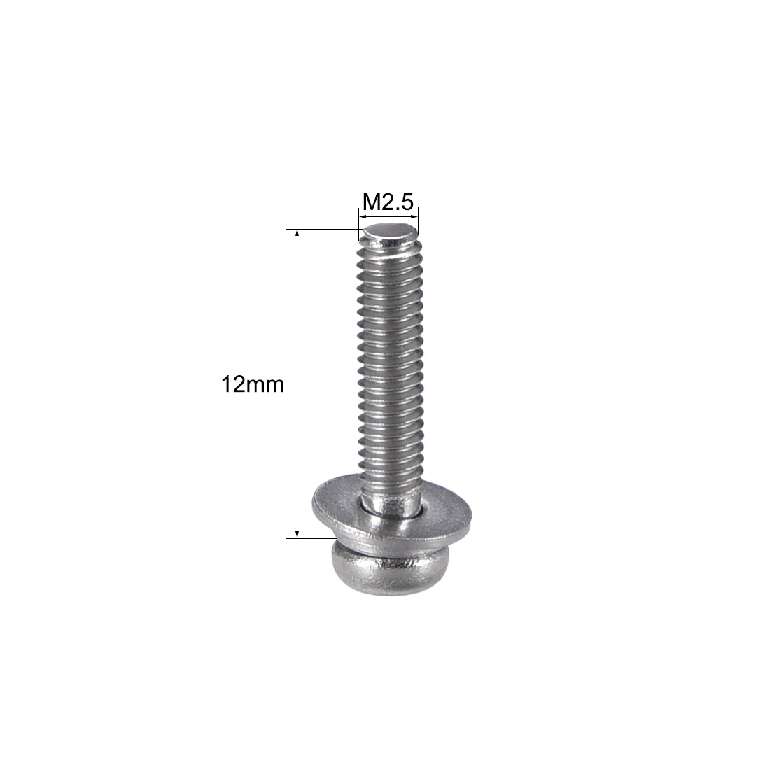 Harfington Stainless Steel Phillips Pan Head Machine Screws Bolts Combine with Spring Washer and Plain Washers 20pcs