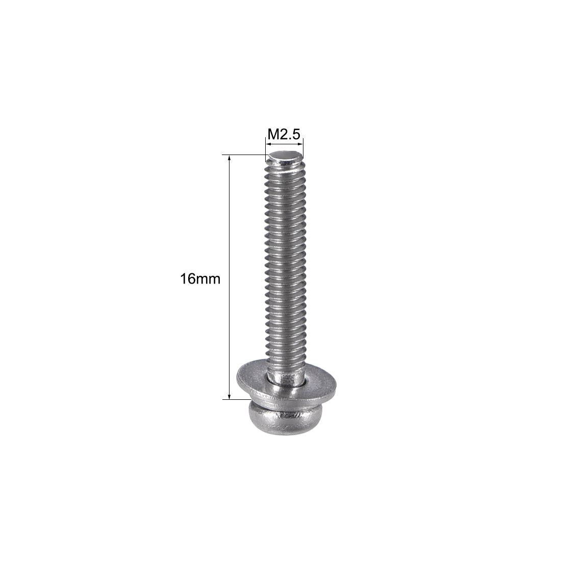 Harfington Stainless Steel Phillips Pan Head Machine Screws Bolts Combine with Spring Washer and Plain Washers 20pcs