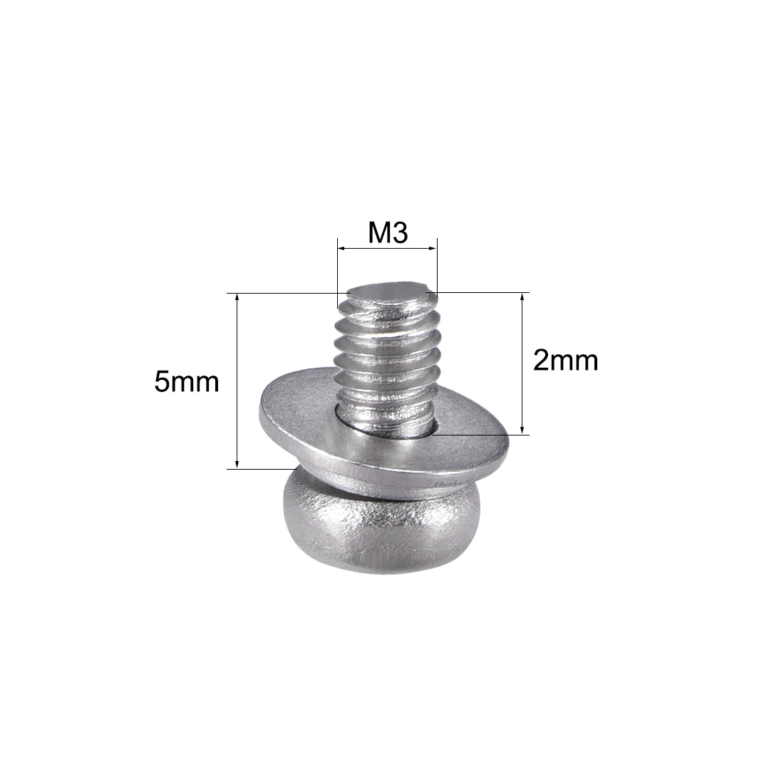 Harfington Phillips Pan Head Screws Bolts Combine w Spring Washer and Plain Washers 20pcs