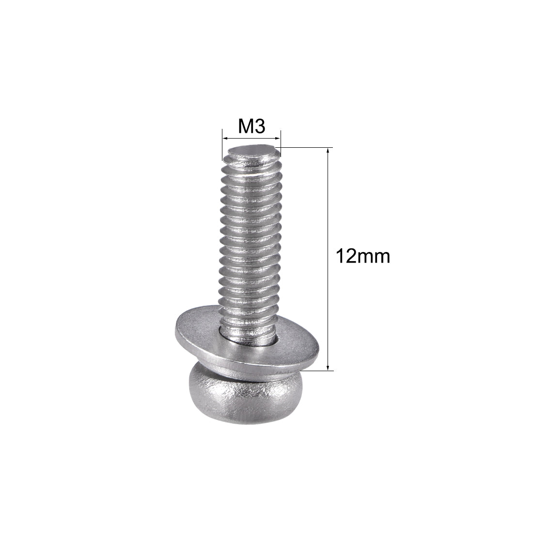 Harfington Phillips Pan Head Screws Bolts Combine w Spring Washer and Plain Washers 20pcs