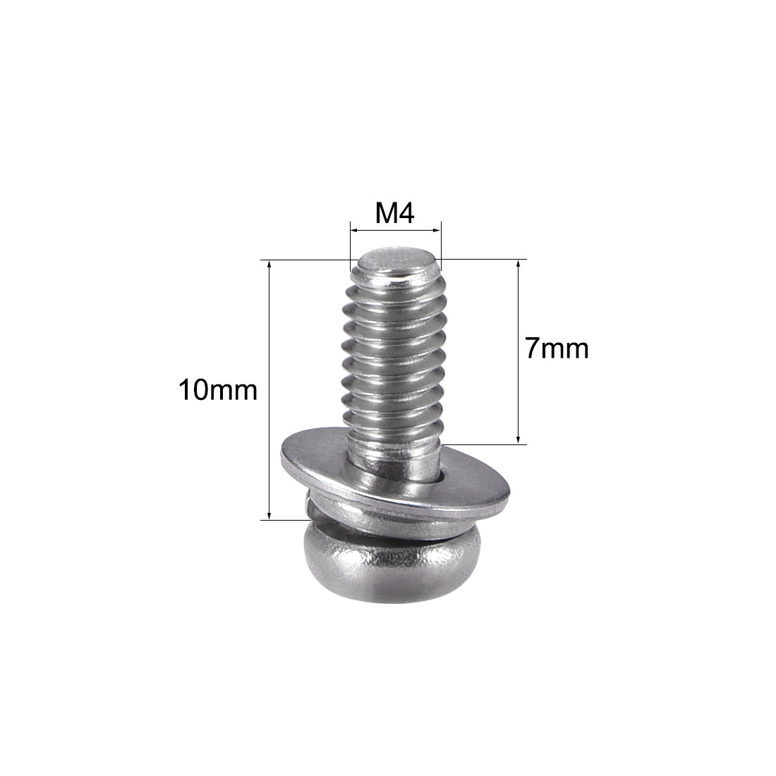 Harfington Phillips Pan Head Machine Screws Bolts Combine with Spring Washer and Plain Washers 10pcs