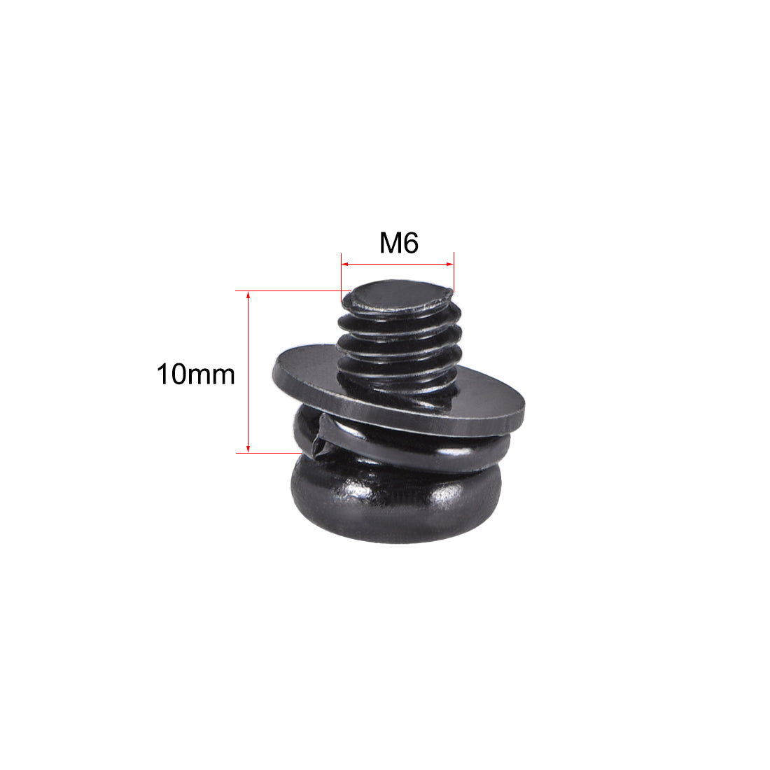 Harfington Phillips Pan Head Machine Screws Bolts w Spring Washer and Plain Washers 20pcs