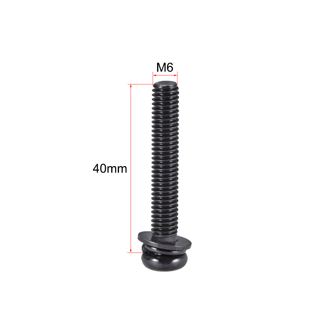 Harfington Phillips Pan Head Machine Screws Bolts w Spring Washer and Plain Washers 20pcs