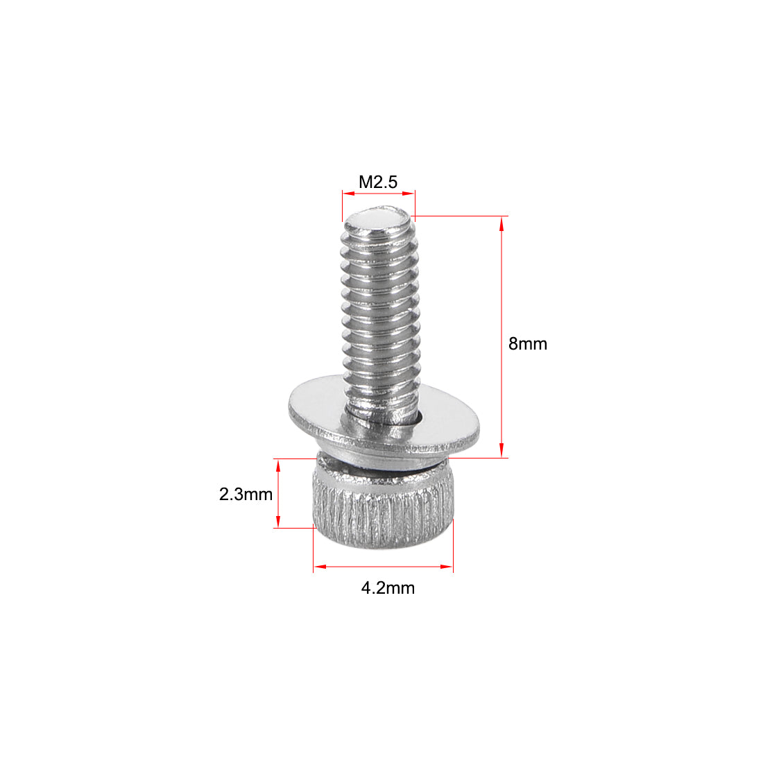 Harfington Stainless Steel Hex Socket Head Cap Screws Bolts Combine with Spring Washer and Plain Washers