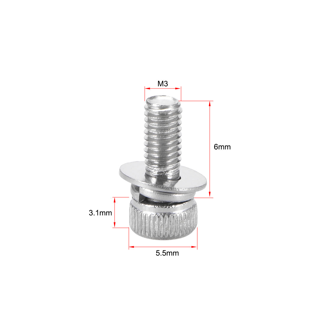 Harfington Stainless Steel Hex Socket Head Cap Screws Bolts Combine with Spring Washer and Plain Washers