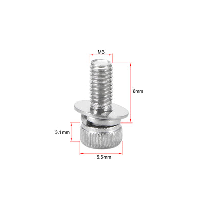 Harfington Stainless Steel Hex Socket Head Cap Screws Bolts Combine with Spring Washer and Plain Washers