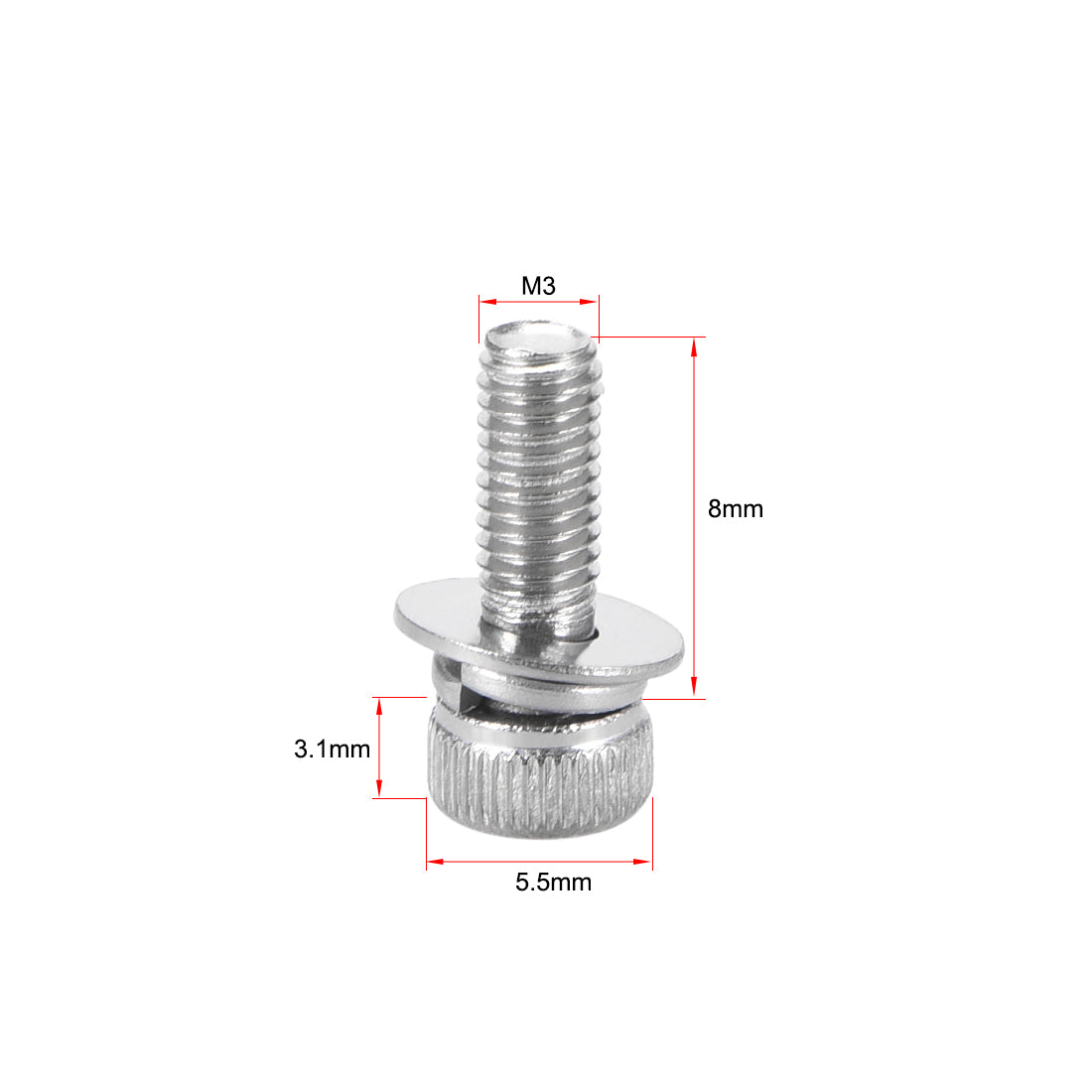 Harfington Stainless Steel Hex Socket Head Cap Screws Bolts Combine with Spring Washer and Plain Washers