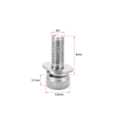 Harfington Stainless Steel Hex Socket Head Cap Screws Bolts Combine with Spring Washer and Plain Washers