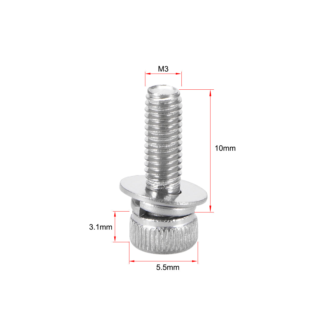 Harfington Stainless Steel Hex Socket Head Cap Screws Bolts Combine with Spring Washer and Plain Washers
