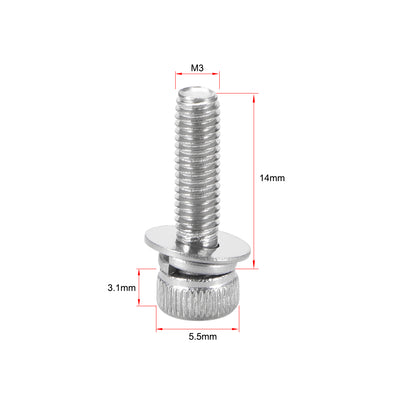 Harfington Stainless Steel Hex Socket Head Cap Screws Bolts Combine with Spring Washer and Plain Washers