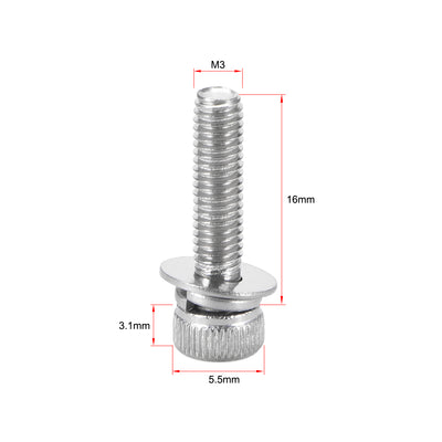 Harfington Stainless Steel Hex Socket Head Cap Screws Bolts Combine with Spring Washer and Plain Washers