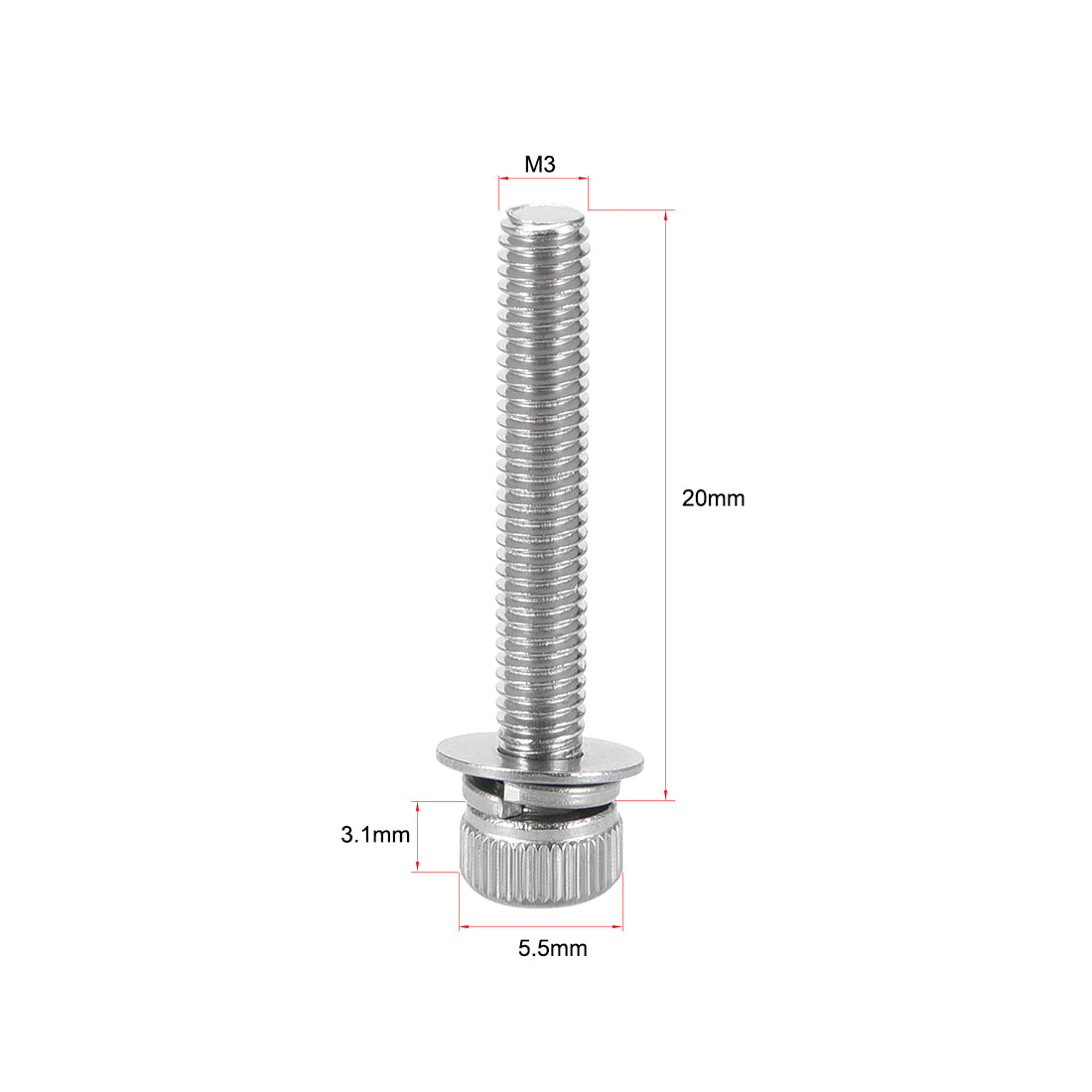 Harfington Stainless Steel Hex Socket Head Cap Screws Bolts Combine with Spring Washer and Plain Washers