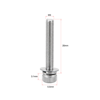 Harfington Stainless Steel Hex Socket Head Cap Screws Bolts Combine with Spring Washer and Plain Washers