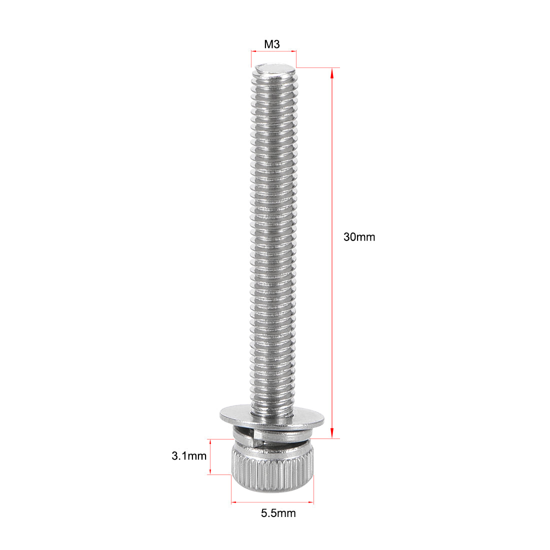 Harfington Stainless Steel Hex Socket Head Cap Screws Bolts Combine with Spring Washer and Plain Washers