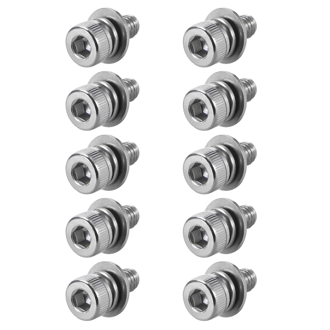 Harfington Stainless Steel Hex Socket Head Cap Screws Bolts Combine with Spring Washer and Plain Washers