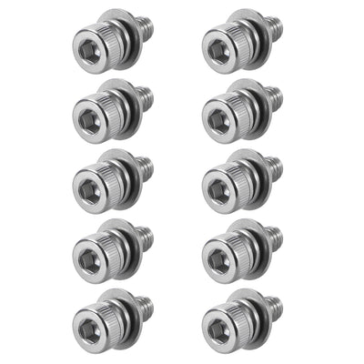 Harfington Stainless Steel Hex Socket Head Cap Screws Bolts Combine with Spring Washer and Plain Washers