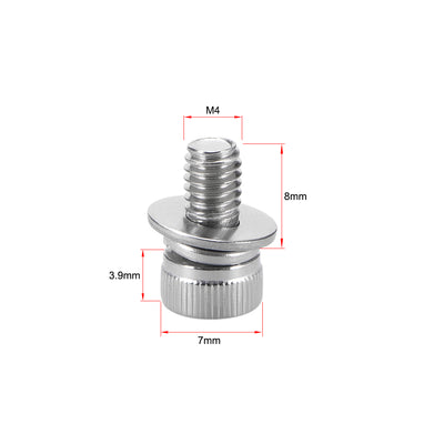 Harfington Stainless Steel Hex Socket Head Cap Screws Bolts Combine with Spring Washer and Plain Washers