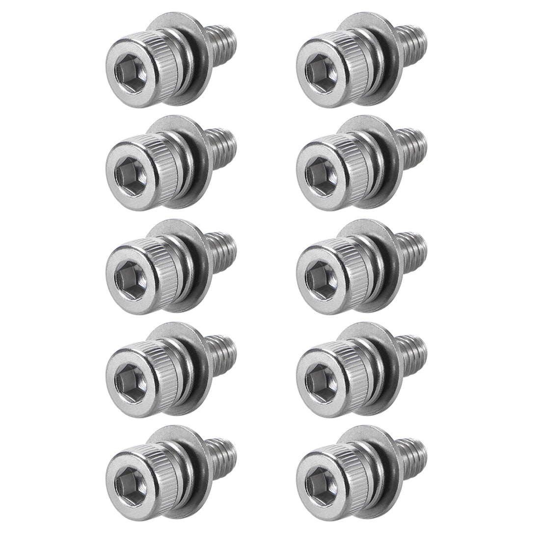 Harfington Stainless Steel Hex Socket Head Cap Screws Bolts Combine with Spring Washer and Plain Washers