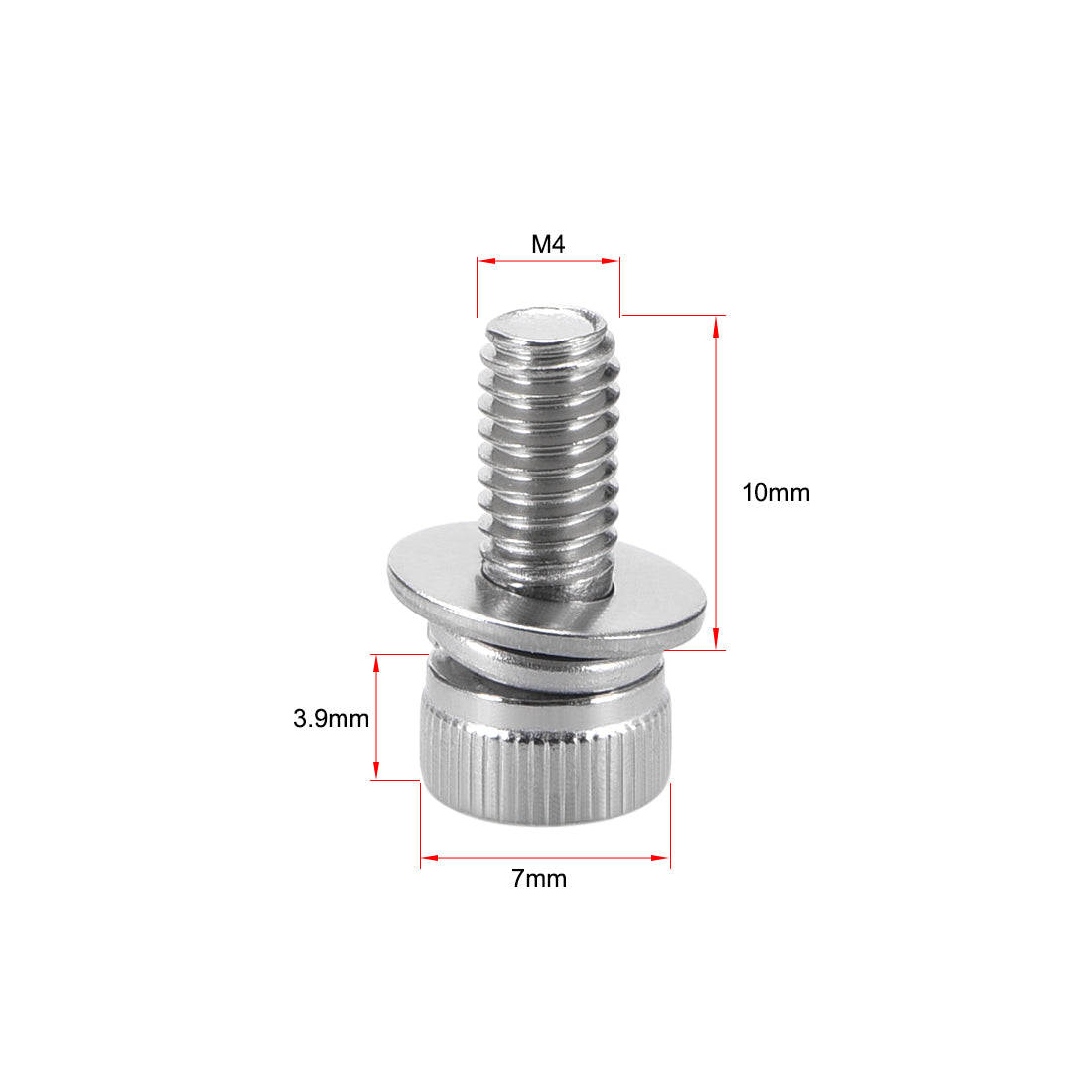 Harfington Stainless Steel Hex Socket Head Cap Screws Bolts Combine with Spring Washer and Plain Washers
