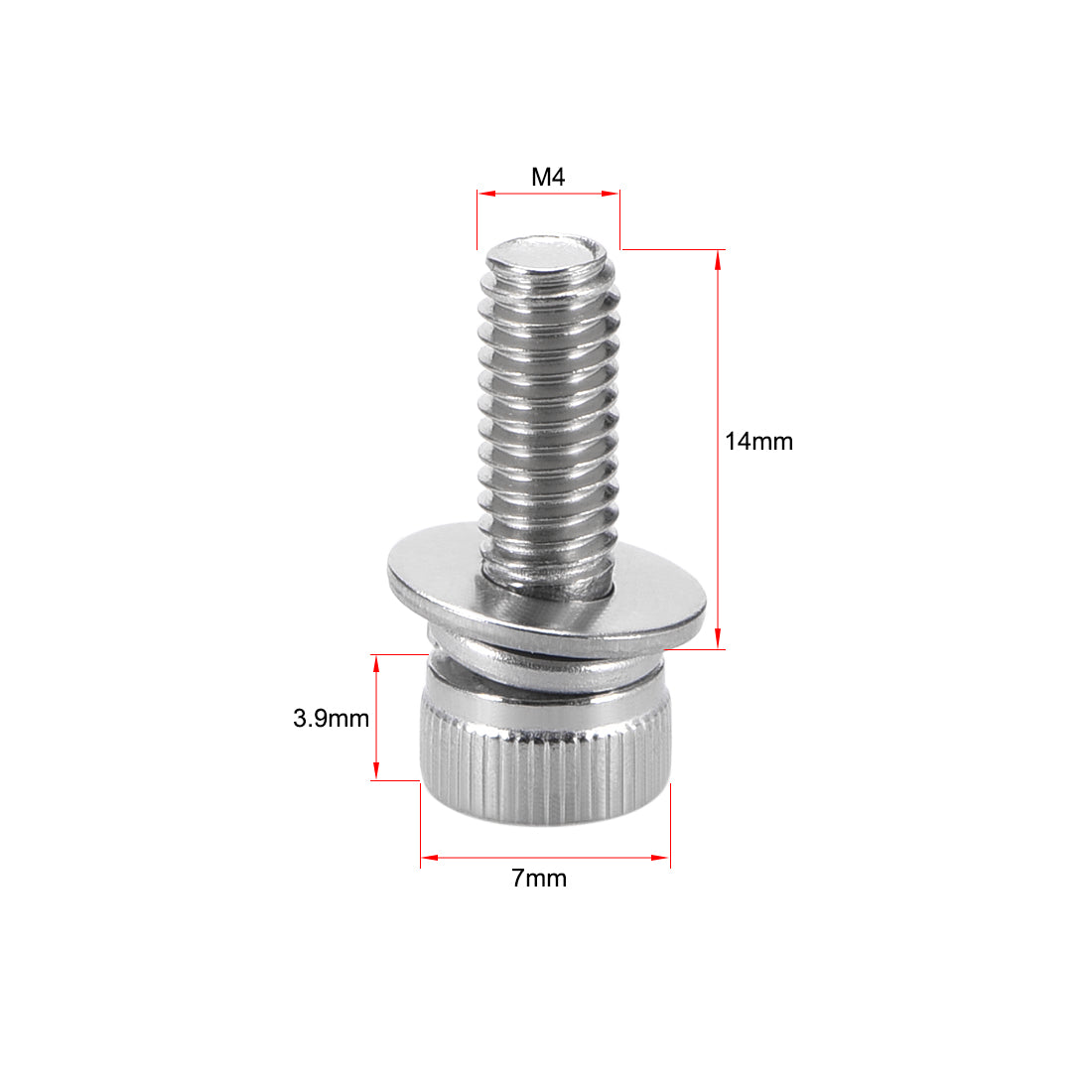 Harfington Stainless Steel Hex Socket Head Cap Screws Bolts Combine with Spring Washer and Plain Washers