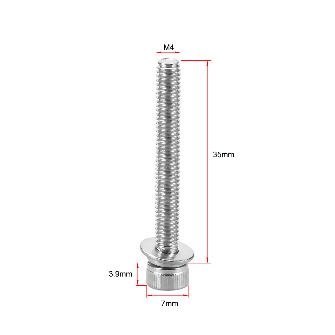 Harfington Stainless Steel Hex Socket Head Cap Screws Bolts Combine with Spring Washer and Plain Washers