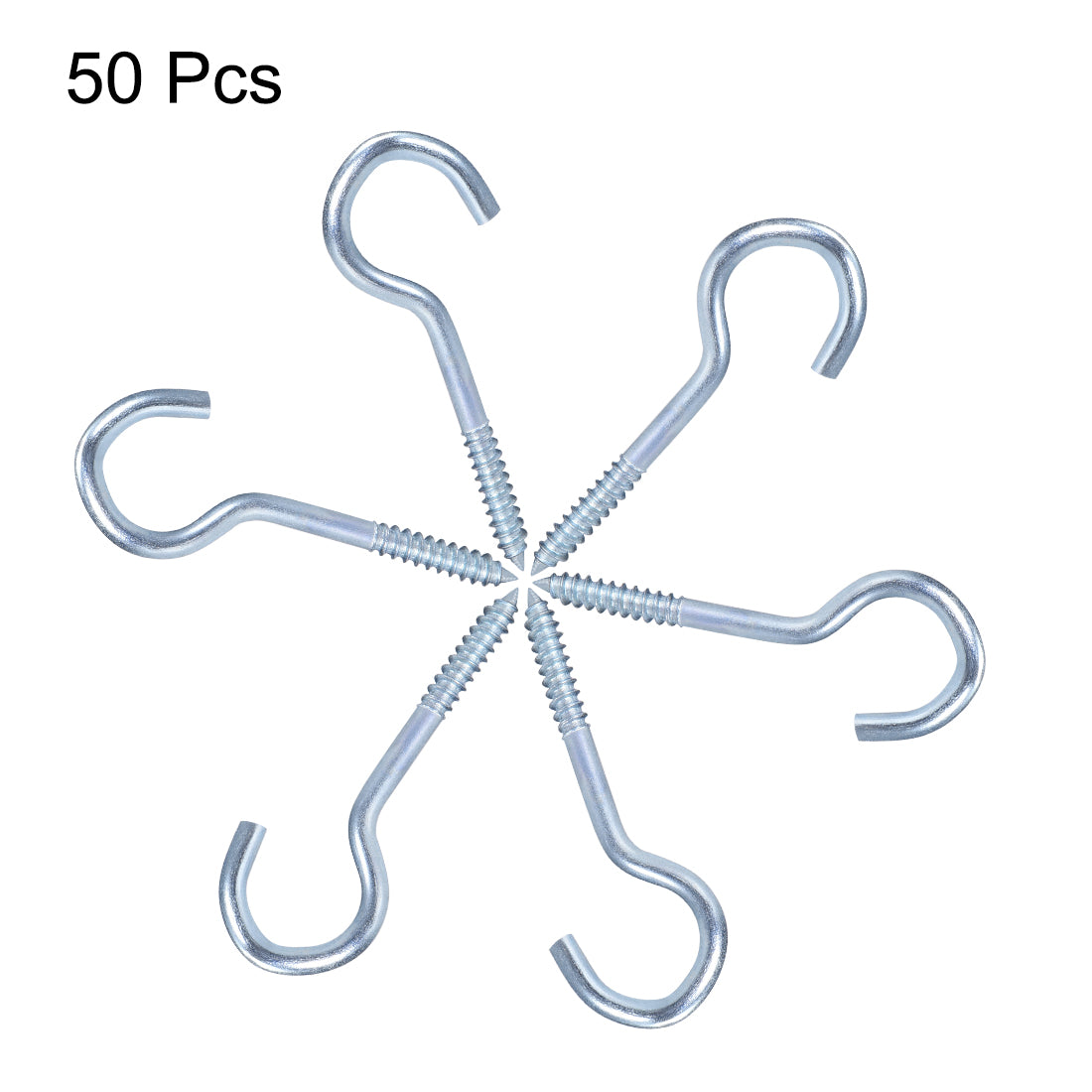 Harfington Screw Eye Hooks Self Tapping Screws Screw-in Hanger Eye-Shape  Hooks 50pcs