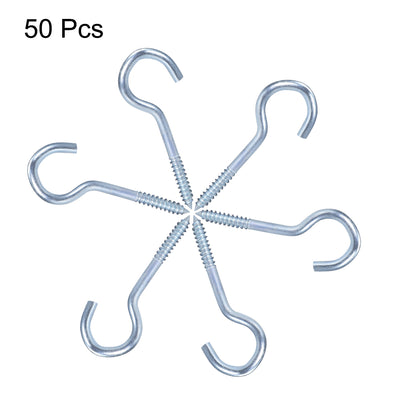 Harfington Screw Eye Hooks Self Tapping Screws Screw-in Hanger Eye-Shape  Hooks 50pcs
