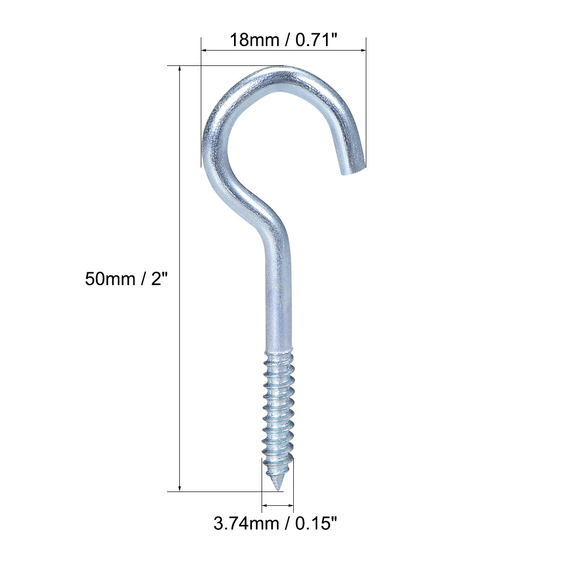 Harfington Screw Eye Hooks Self Tapping Screws Screw-in Hanger Eye-Shape  Hooks 50pcs