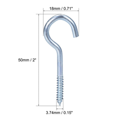Harfington Screw Eye Hooks Self Tapping Screws Screw-in Hanger Eye-Shape  Hooks 50pcs