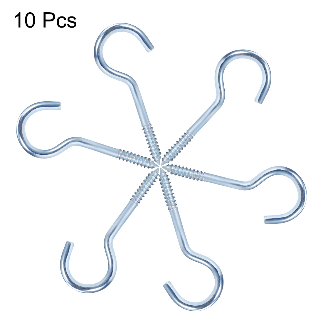 Harfington Screw Eye Hooks Self Tapping Screws Screw-in Hanger Eye-Shape  Hook, 10pcs
