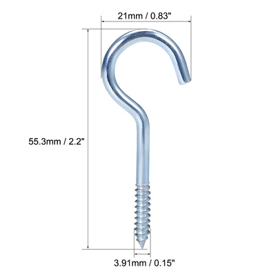 Harfington Screw Eye Hooks Self Tapping Screws Screw-in Hanger Eye-Shape  Hook, 10pcs