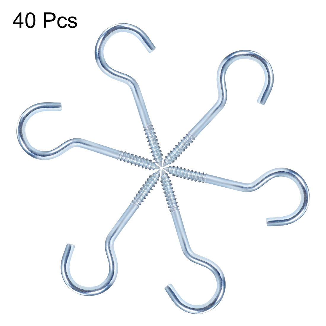 Harfington Screw Eye Hooks Self Tapping Screws Screw-in Hanger Eye-Shape  Hooks 40pcs