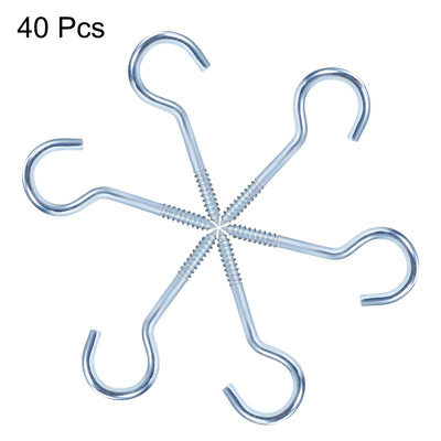 Harfington Screw Eye Hooks Self Tapping Screws Screw-in Hanger Eye-Shape  Hooks 40pcs