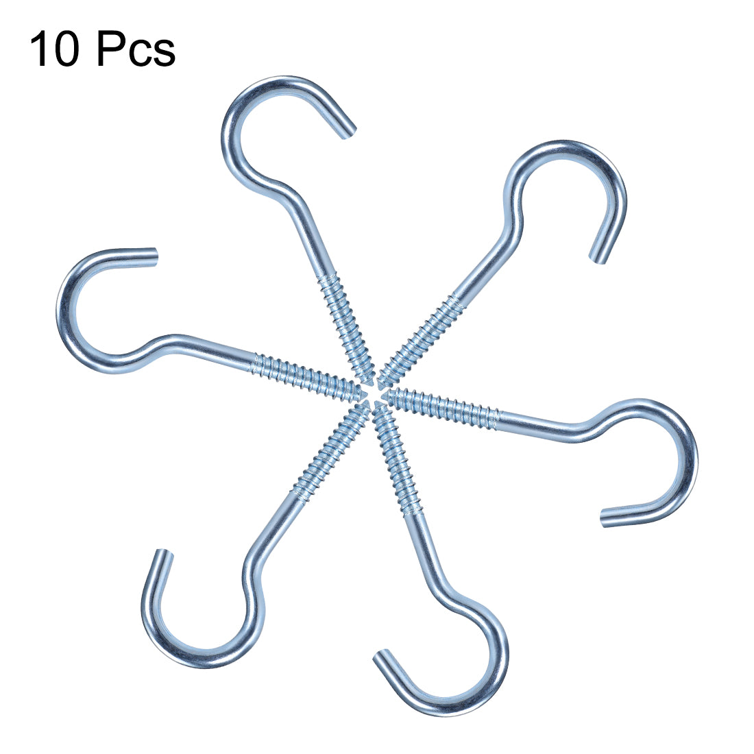 Harfington Screw Eye Hooks Self Tapping Screws Screw-in Hanger Eye-Shape  Hook, 10pcs