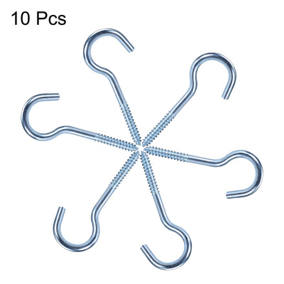 Harfington Screw Eye Hooks Self Tapping Screws Screw-in Hanger Eye-Shape  Hook, 10pcs