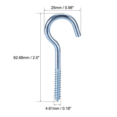 Harfington Screw Eye Hooks Self Tapping Screws Screw-in Hanger Eye-Shape  Hook, 10pcs