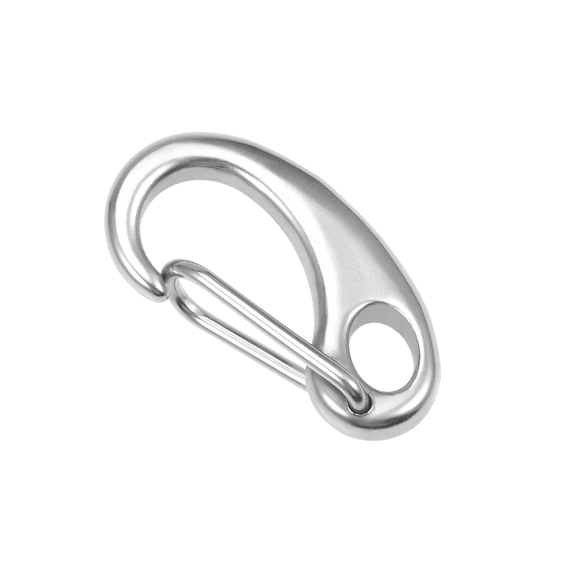 Harfington Carabiner Snap Hook,304 Stainless Steel Spring Gate Snap Hook Clip 30mm/1.18" Silver Tone