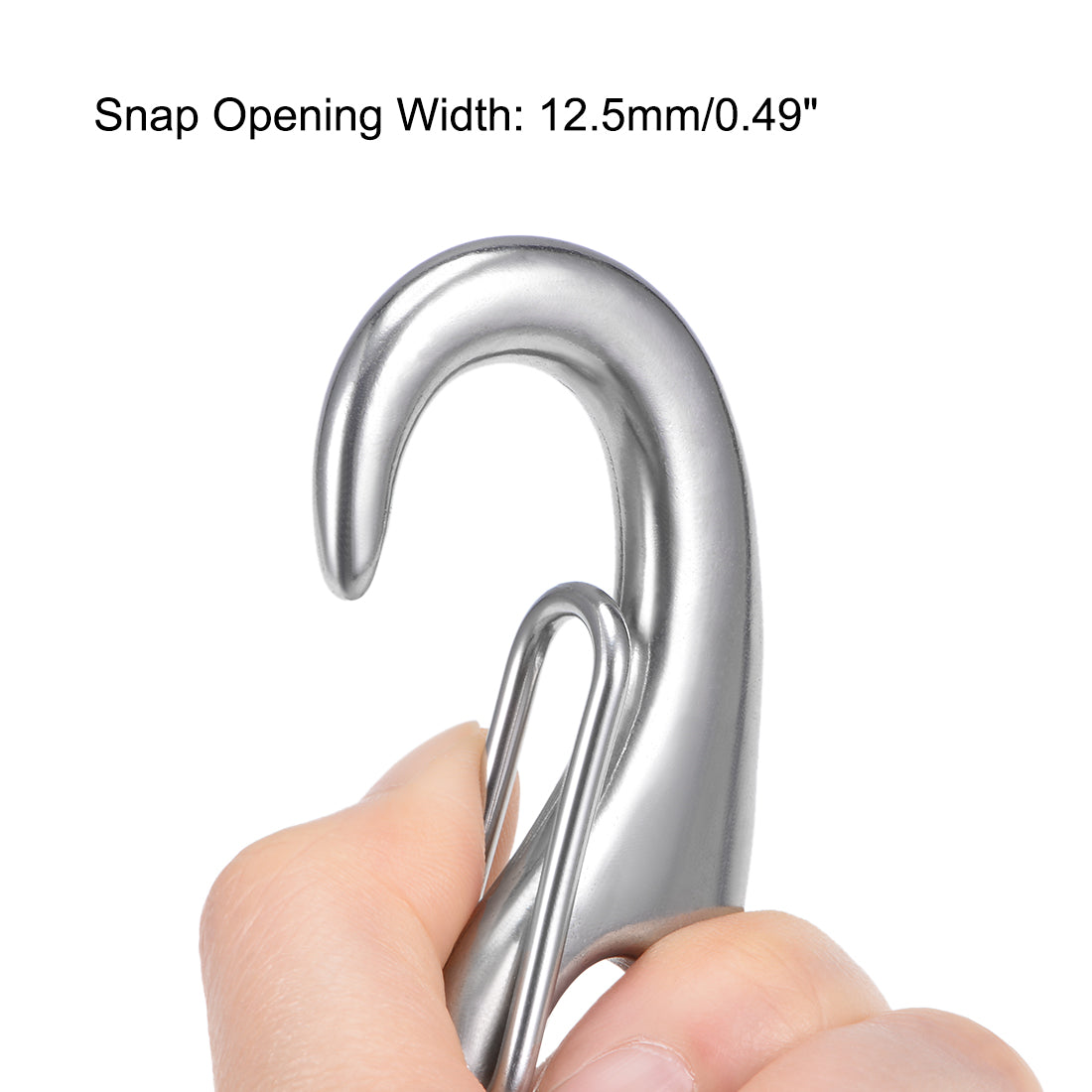 Harfington Snap Hook,304 Stainless Steel Spring Gate Snap Hook Clip 70mm/2-3/4 Inch Silver Tone 2 Pcs