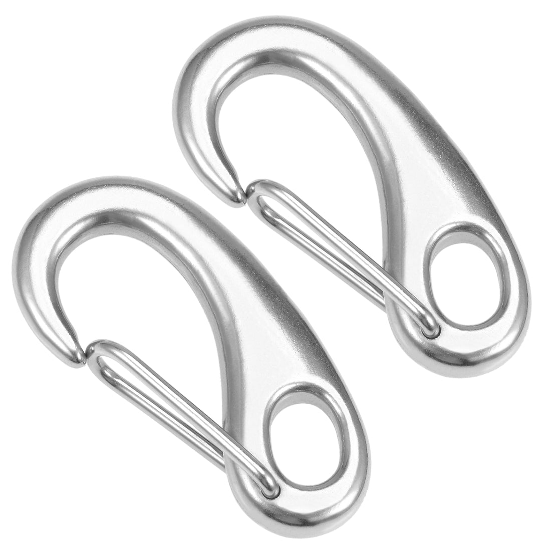 Harfington Snap Hook,304 Stainless Steel Spring Gate Snap Hook Clip 70mm/2-3/4 Inch Silver Tone 2 Pcs